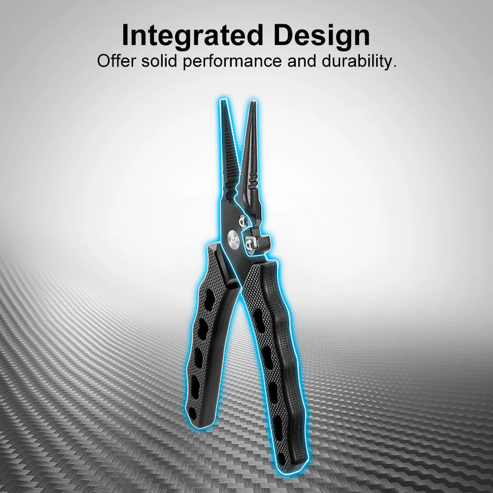 Piscifun® SXP Fishing Pliers Stainless Steel Hook Remover Pliers with Sheath and Lanyard Straight Nose