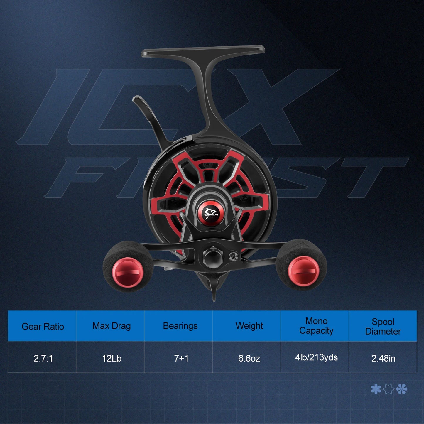 Piscifun ICX Frost Carbon Ice Fishing Reel, Magnetic Drop System,Large Spool Diameter