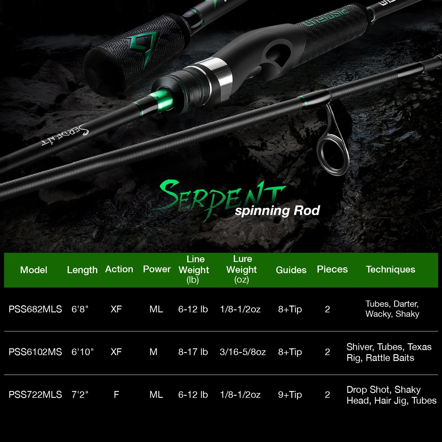 Piscifun® Serpent Spinning Rod Two Pieces