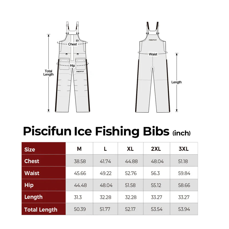 Piscifun Ice Fishing Suit,3 in 1 Jacket,Waterproof Fishing Bib With Flotation Technology