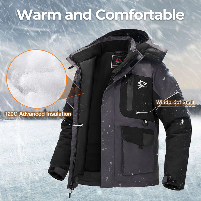 Piscifun Ice Fishing Suits, Insulated Jacket & Bibs Waterproof With Flotation Technology