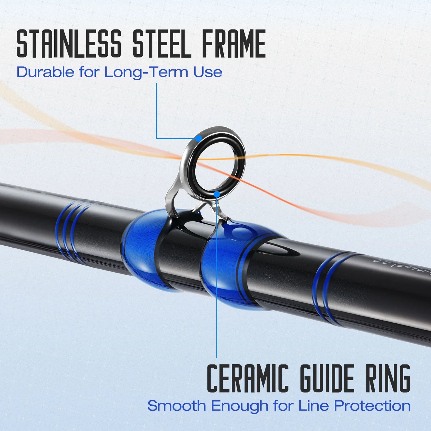 PISCIFUN® LED LumiCat Catfish Rods, 2 Piece Casting Rods
