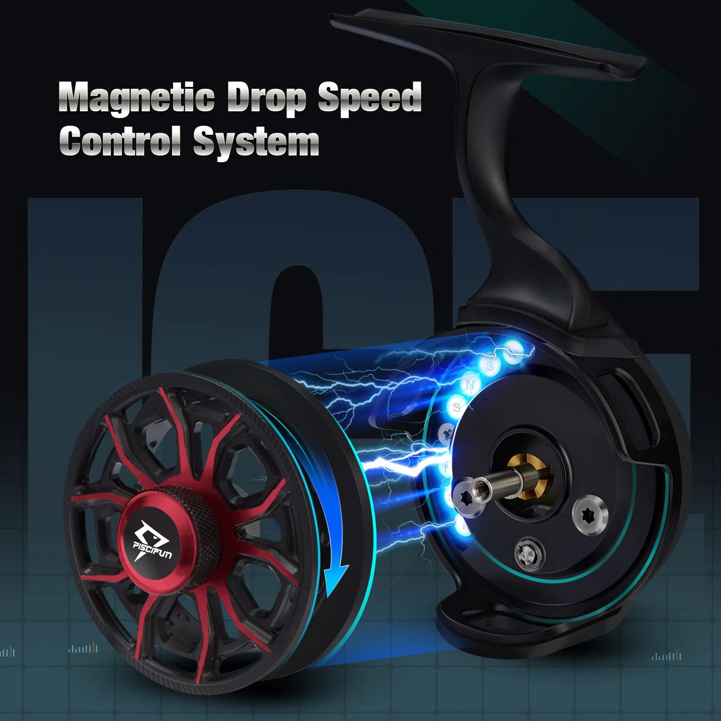 Piscifun ICX Carbon Ice Fishing Reel Structure Upgrade Magnetic Drop System Inline Ice Fishing Reel