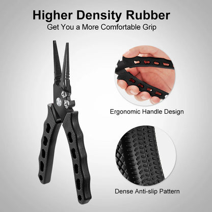 Piscifun® SXP Fishing Pliers Stainless Steel Hook Remover Pliers with Sheath and Lanyard Straight Nose