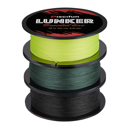 Piscifun® Lunker Braided Fishing Line 547Yds/ 500M 4 Strands