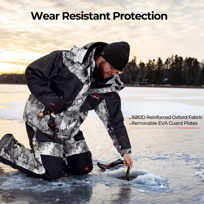 Piscifun Ice Fishing Suits, Insulated Jacket & Bibs Waterproof With Flotation Technology