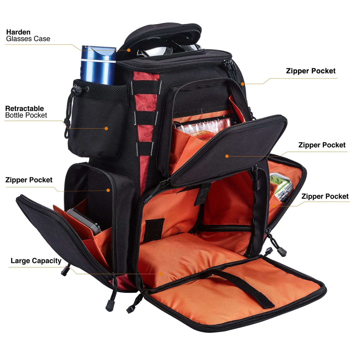 Piscifun® Fishing Tackle Backpack With 4 Trays Large Fishing Gear Bag