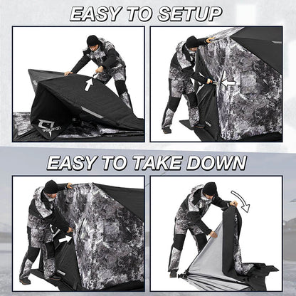 Piscifun 3-4 Person Ice Fishing Shelter, Pop-up Ice Fishing Tent