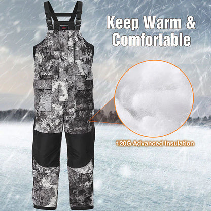 Piscifun Ice Fishing Insulated Bibs, Waterproof Fishing Bib