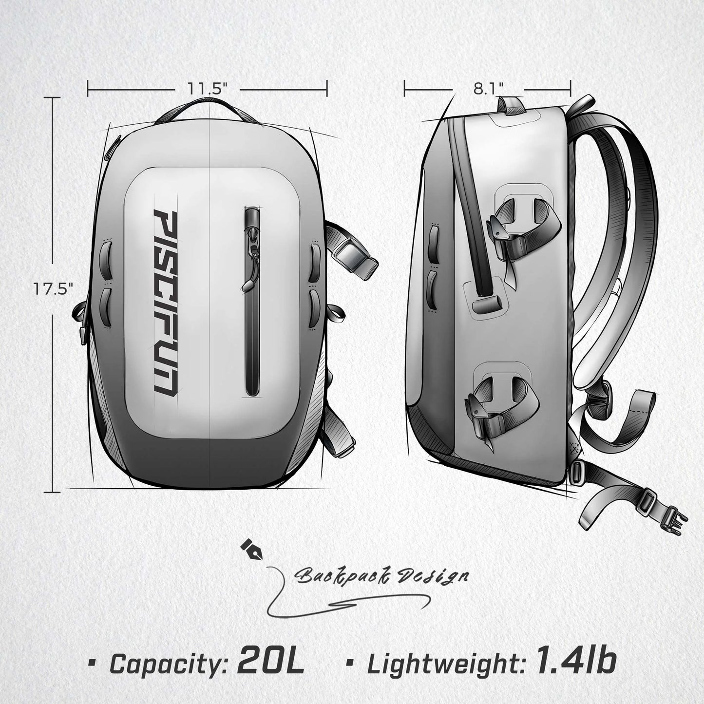 Piscifun Waterproof Backpack TPU Dry Bag  Waterproof Bag