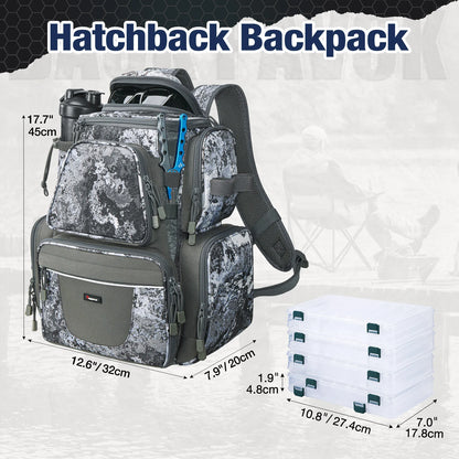 Piscifun® Fishing Tackle Backpack With 4 Trays Large Fishing Gear Bag