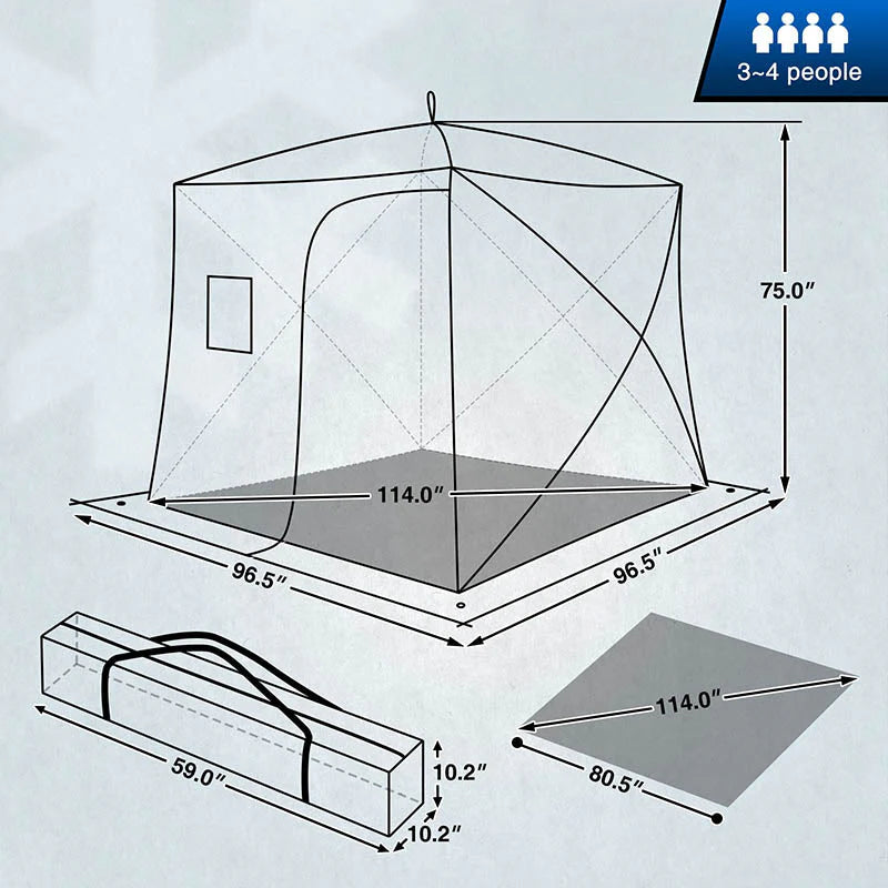 Piscifun 3-4 Person Ice Fishing Shelter