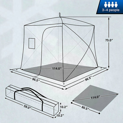 Piscifun 3-4 Person Ice Fishing Shelter