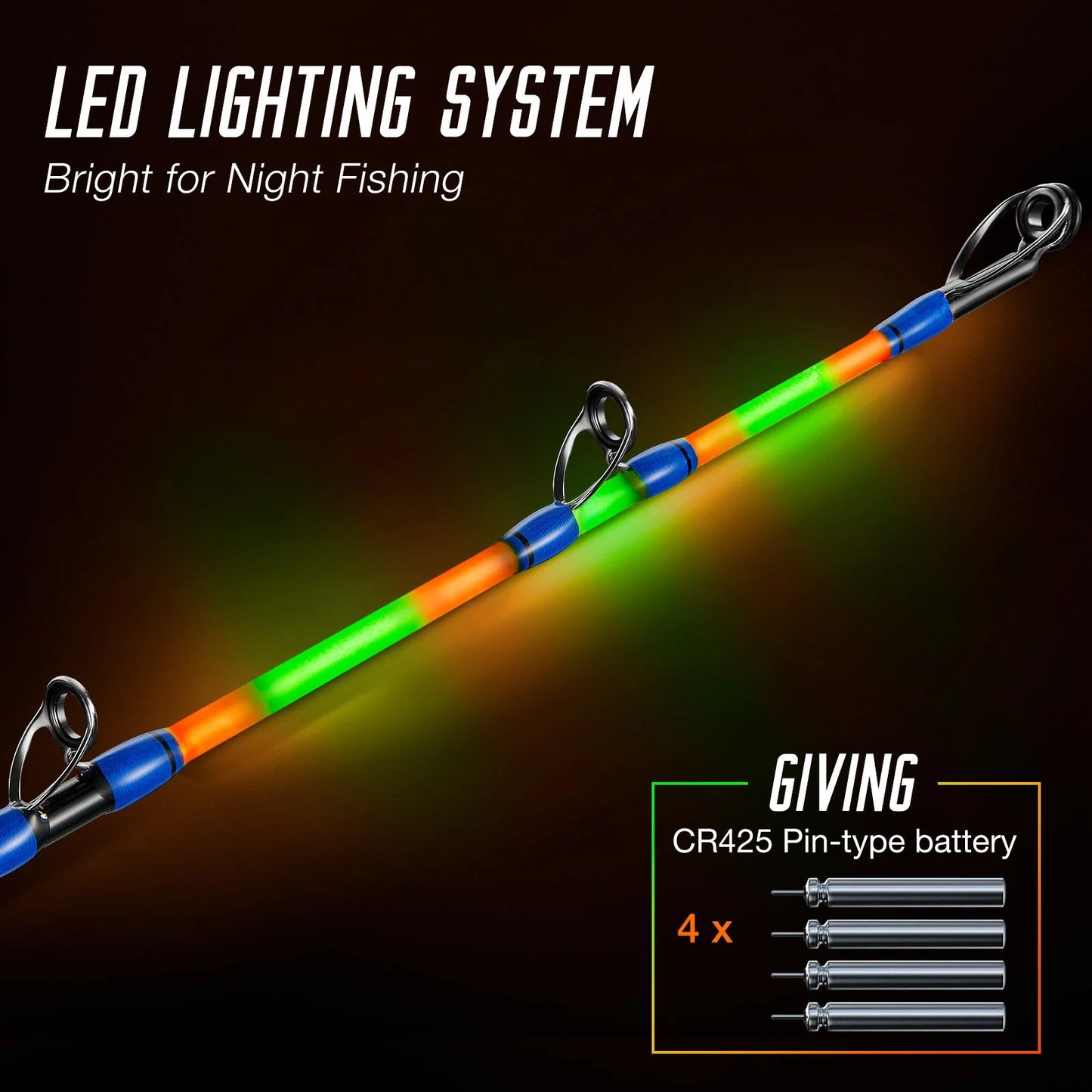 PISCIFUN® LED LumiCat Catfish Rods, 2 Piece Casting Rods Sale