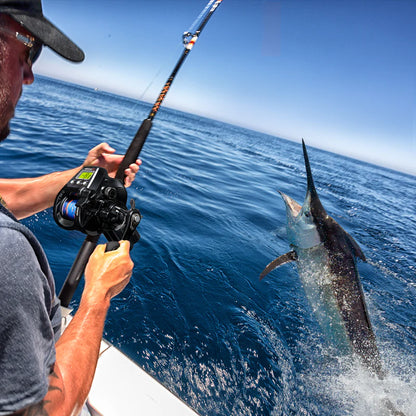 Piscifun® Kraken Electric Reel and Saltflow Boat Rod Combo for Saltwater Fishing