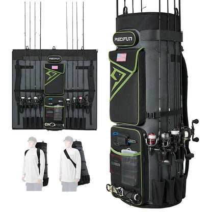 Piscifun Fishing Rod Case Bag Holds 8 Rods & Reels, 100L Large Storage Sale