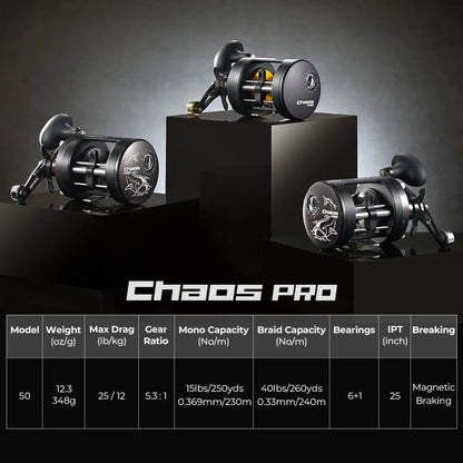 Piscifun® Chaos Pro CNC Baitcasting Reel Freshwater Fishing