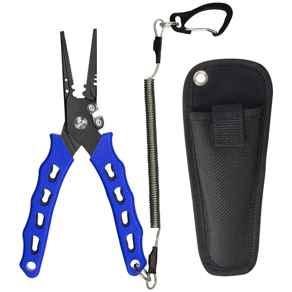 Piscifun® SXP Fishing Pliers Stainless Steel Hook Remover Pliers with Sheath and Lanyard Straight Nose