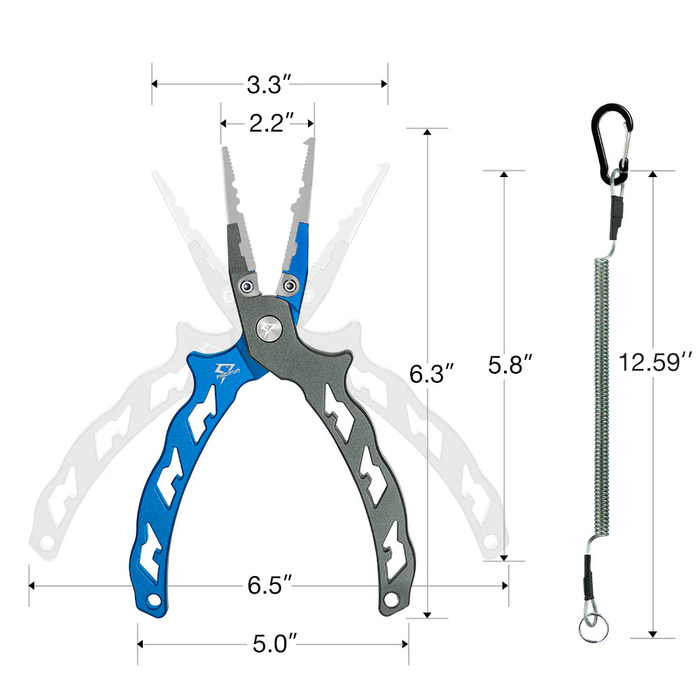 Piscifun® AXP Aluminum Fishing Pliers Lightweight Hook Remover Pliers Split Ring Nose