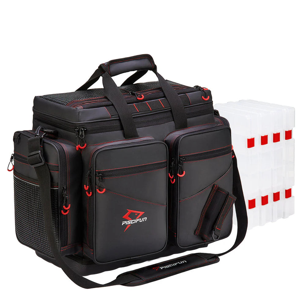 Piscifun® Travel Pro Fishing Tackle Bag with 4 Trays