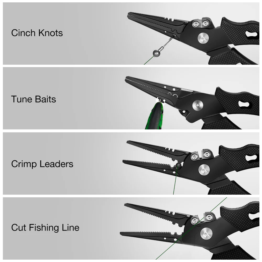 Piscifun® SXP Fishing Pliers Stainless Steel Hook Remover Pliers with Sheath and Lanyard Straight Nose