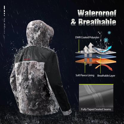 Piscifun Ice Fishing Suit,3 in 1 Jacket,Waterproof Fishing Bib With Flotation Technology