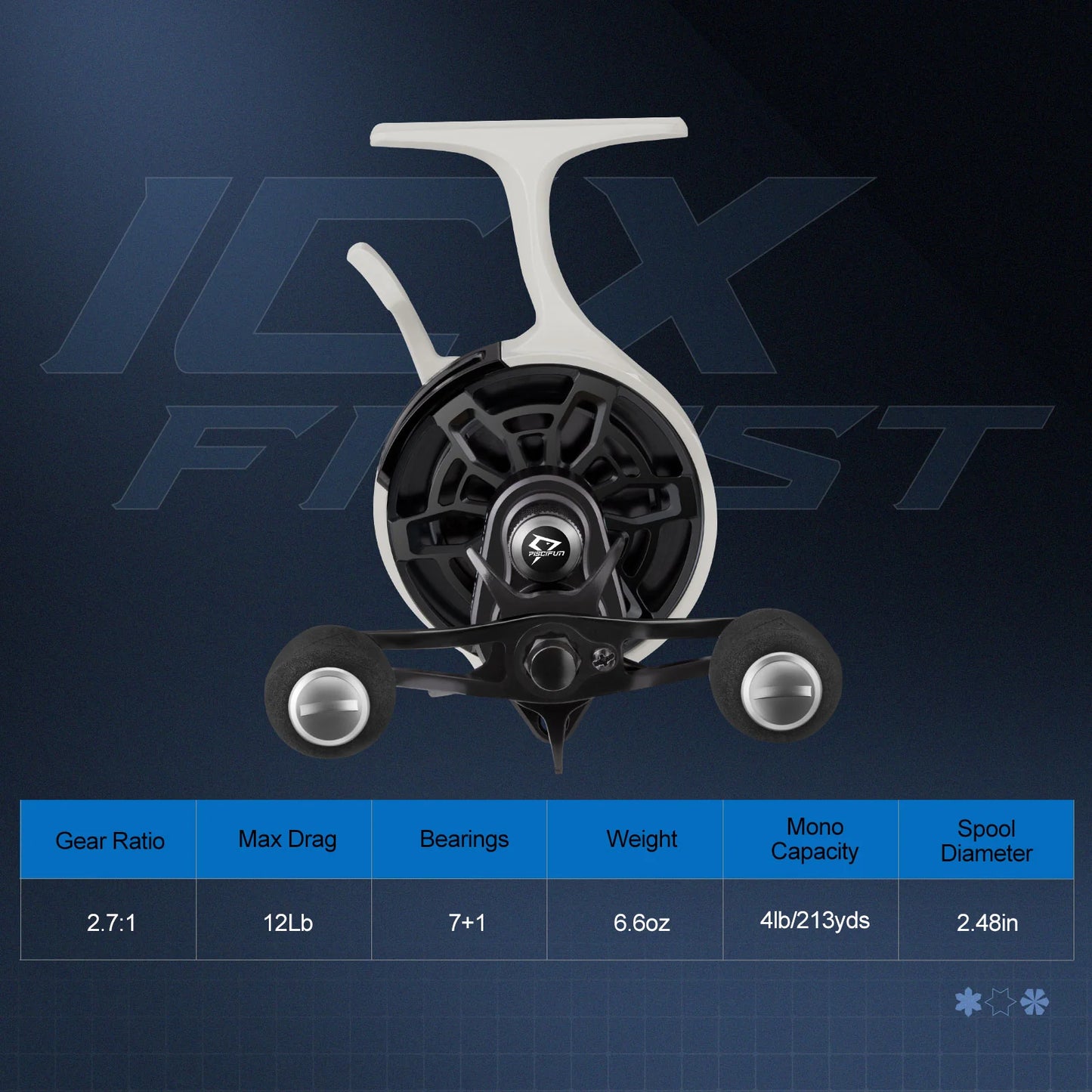 Piscifun ICX Frost Carbon Ice Fishing Reel, Magnetic Drop System,Large Spool Diameter