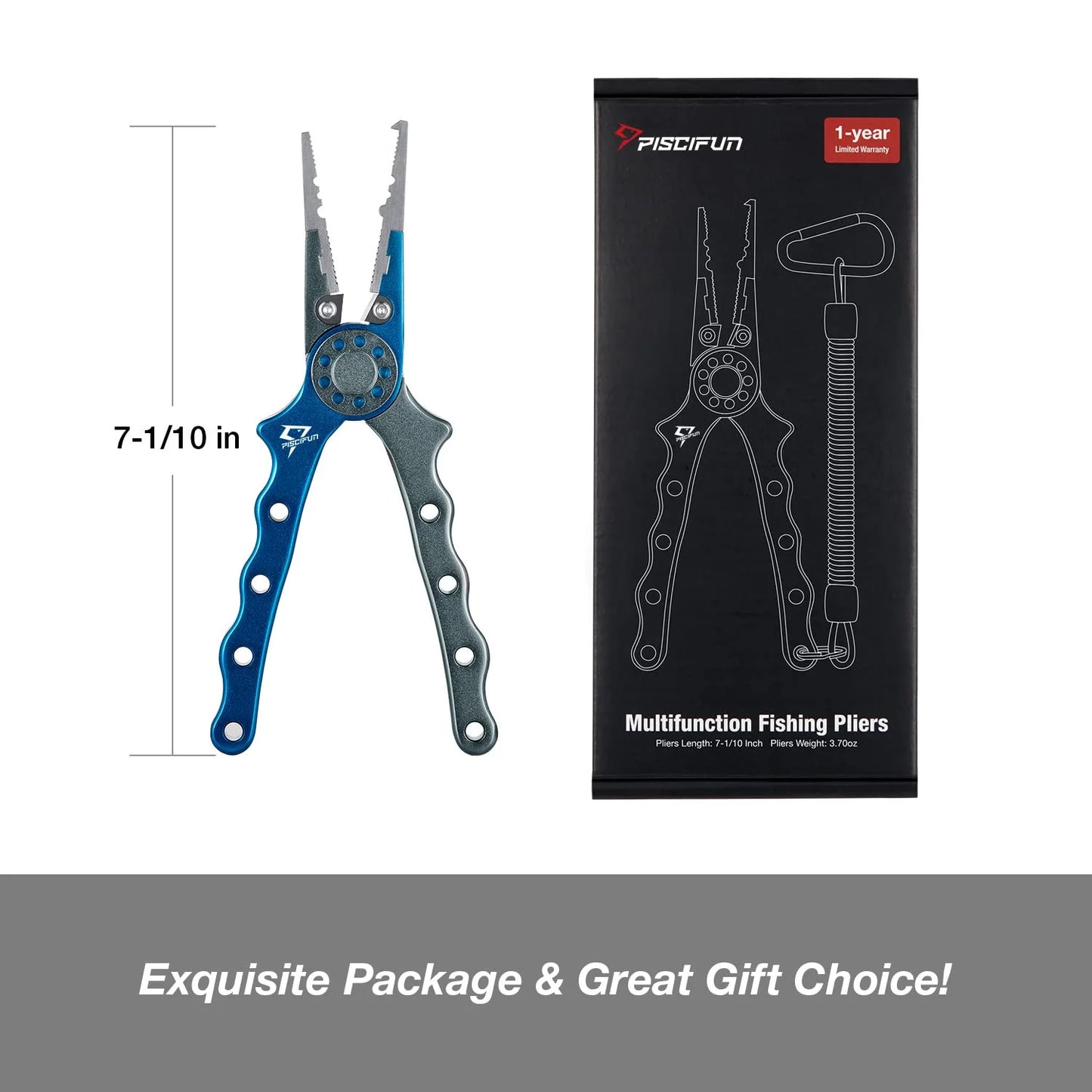 Piscifun Fishing Pliers, Corrosion Resistance with Braid Cutters gift for man