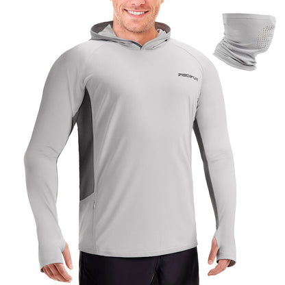 Piscifun® Tee shirts Fishing Hoodies with Face Mask, UPF 50+