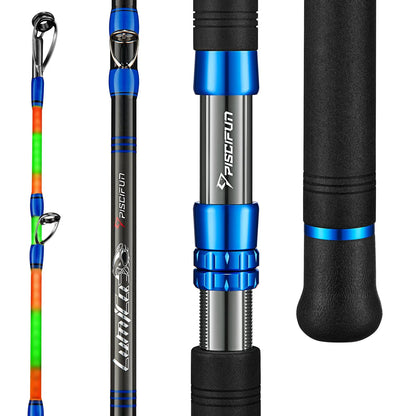 PISCIFUN® LED LumiCat Catfish Rods, 2 Piece Casting Rods