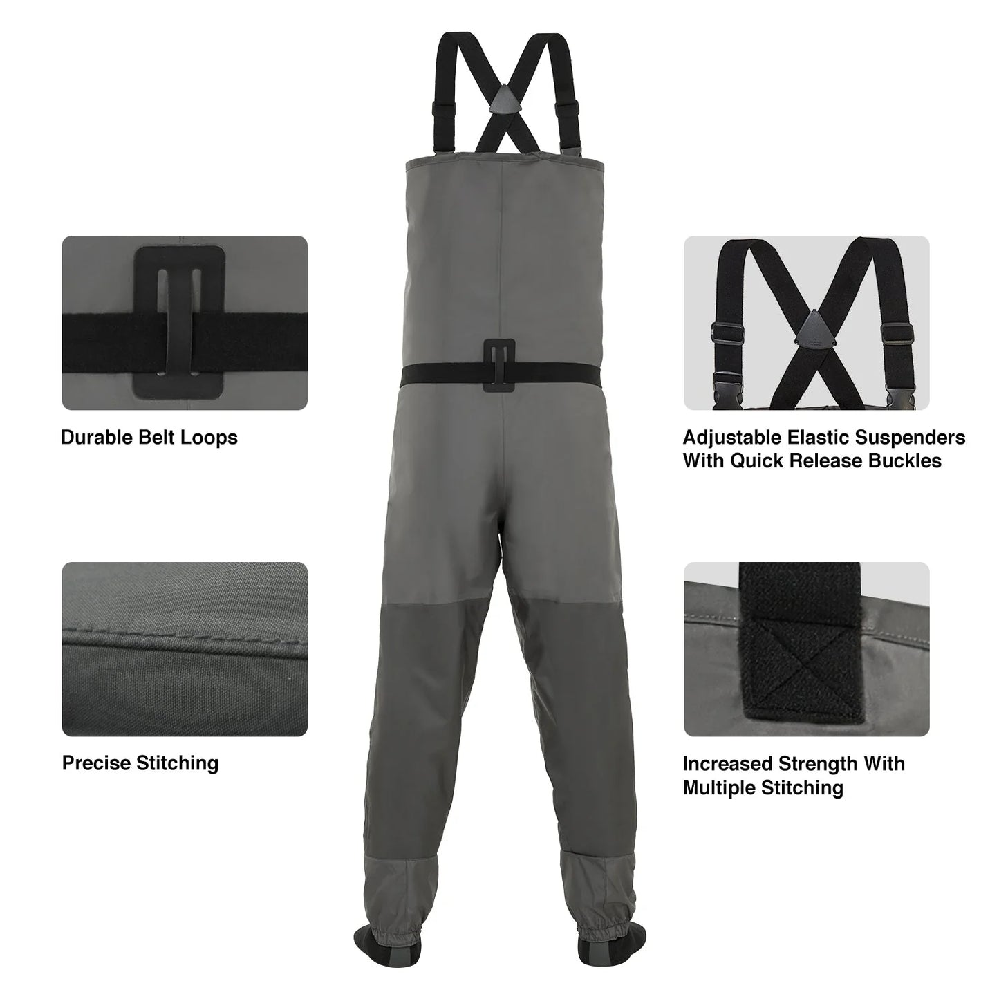 Piscifun® Breathable Chest Waders Stocking Foot Waders Fishing Waders Sale