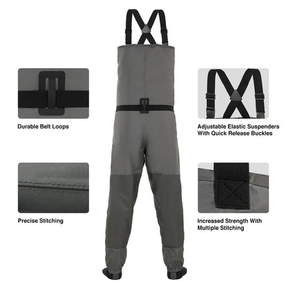 Piscifun® Breathable Chest Waders Stocking Foot Waders Fishing Waders Sale