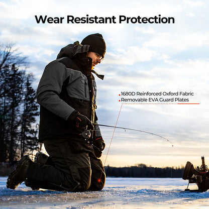 Piscifun Ice Fishing Insulated Bibs, Waterproof Fishing Bib With Flotation Technology