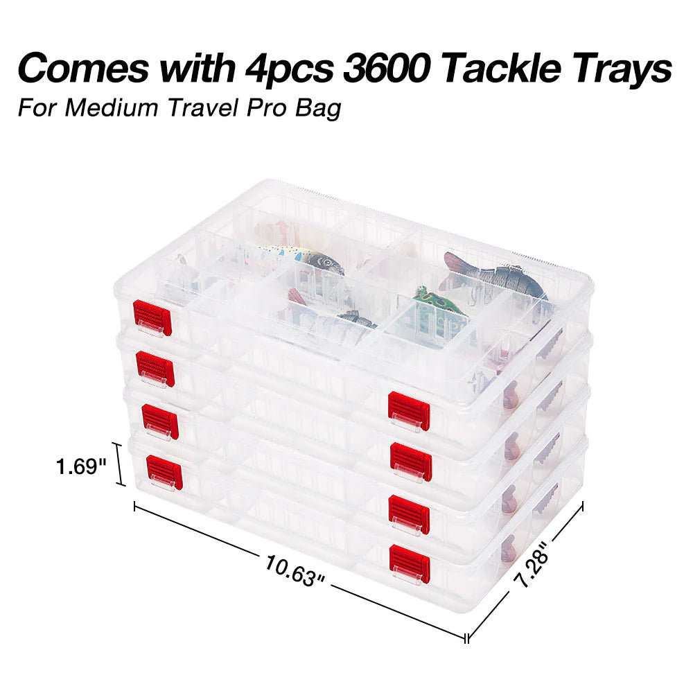 Piscifun® Travel Pro Fishing Tackle Bag with 4 Trays