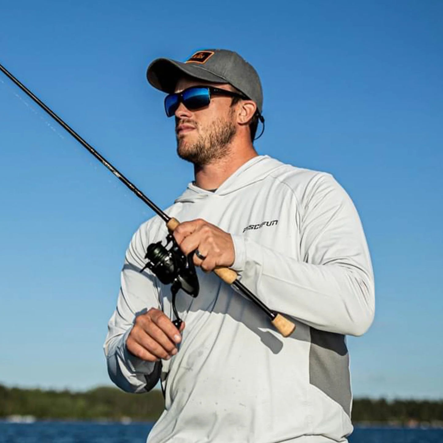 Piscifun® Tee shirts Fishing Hoodies with Face Mask, UPF 50+