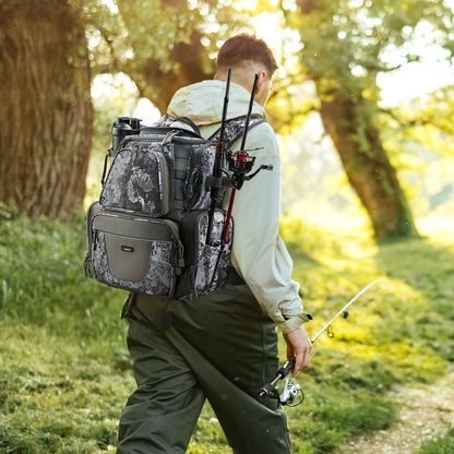 Piscifun® Fishing Tackle Backpack With 4 Trays Large Fishing Gear Bag