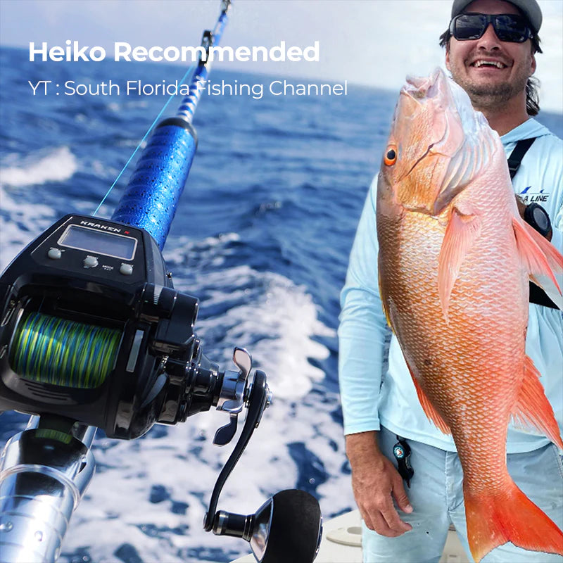 Piscifun® Kraken Electric Reel and Saltflow Boat Rod Combo for Saltwater Fishing